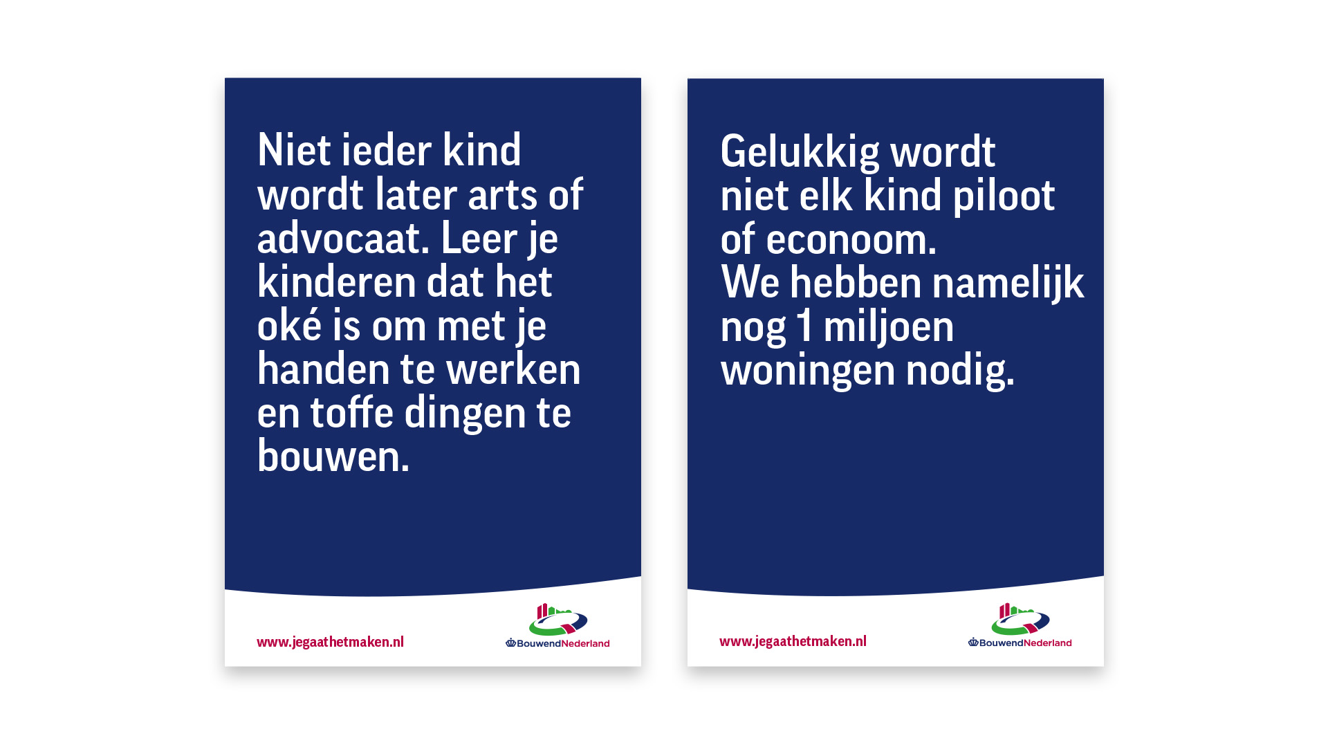 Posters voor Bouwend Nederland in de nieuwe huisstijl